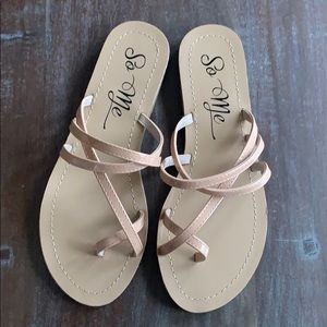 NWOT Lulu’s Payton Nude Sandals